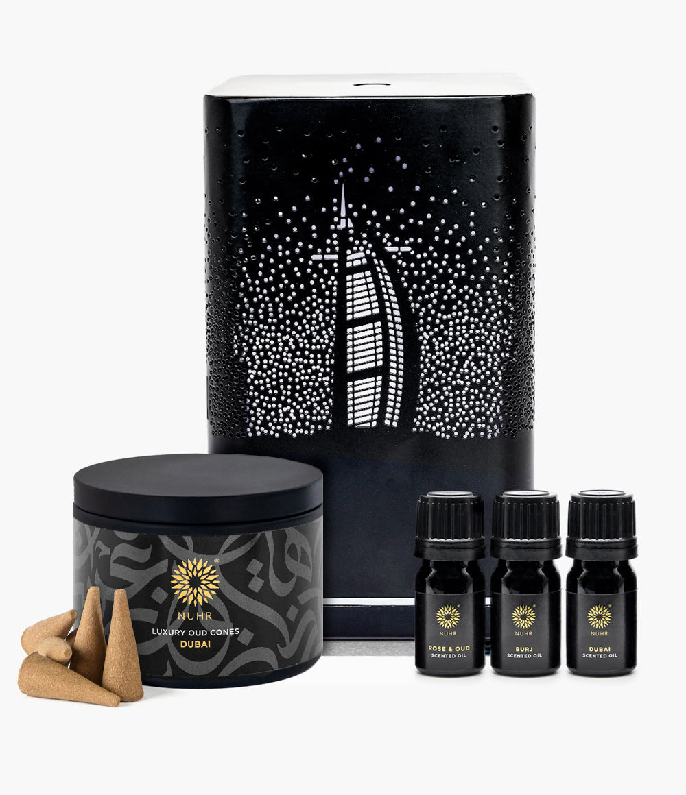 Dubai Electric Diffuser, 3 Scented Oils and Dubai Cones Bundle