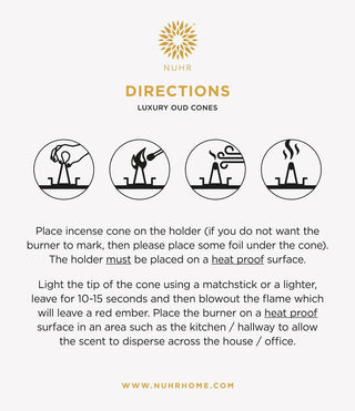 Luxury Oud Incense Cones - Oud Woods - NUHR Home