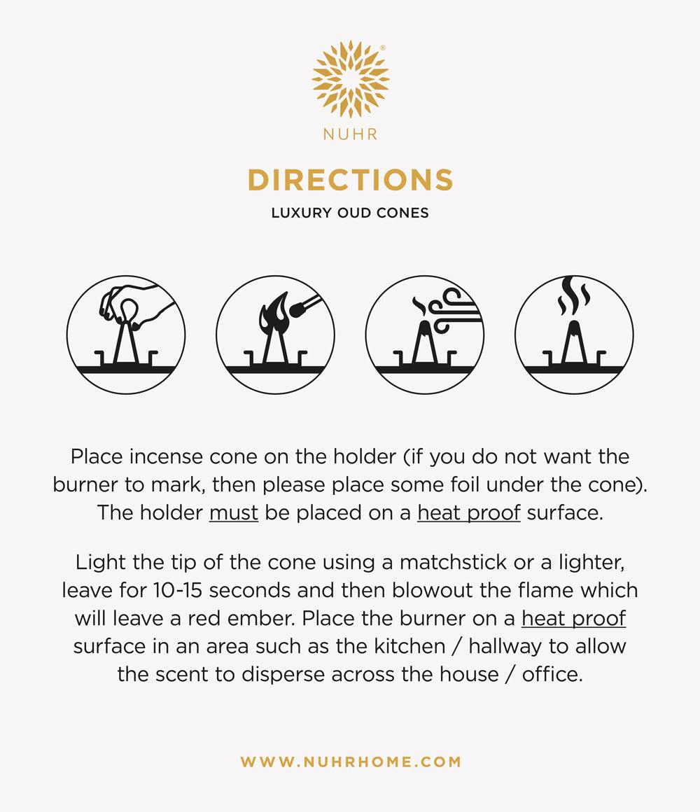 Rose and Oud Incense Cones - NUHR Home