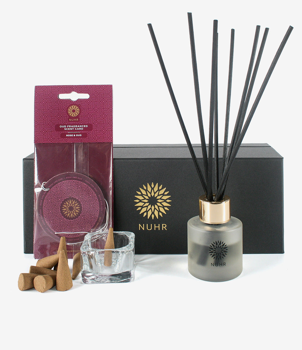 Rose and Oud 'Home Scenting' Gift Set (with option to add Roll On Oud Perfume)