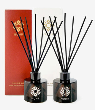 Double Luxury Reed Diffuser Gift Set - Rose & Oud and Oud & Amber - NUHR Home