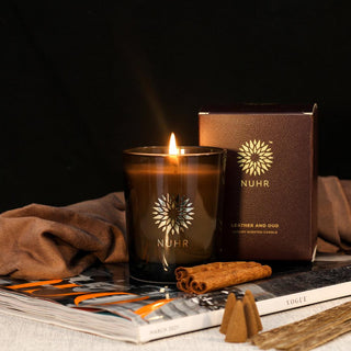 Leather & Oud Luxury Scented Candle - NUHR Home