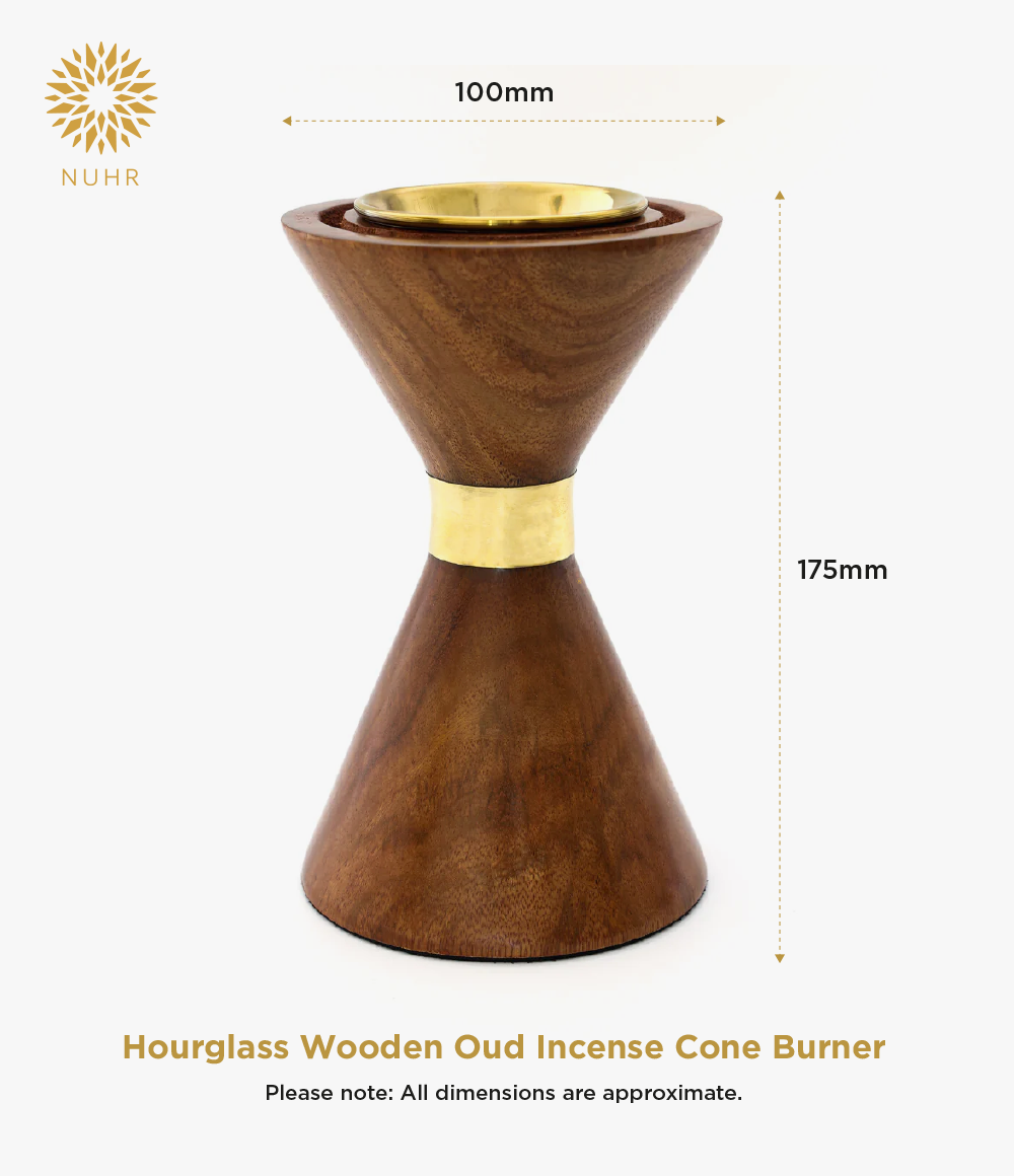 Hourglass Wooden Incense Cone Burner