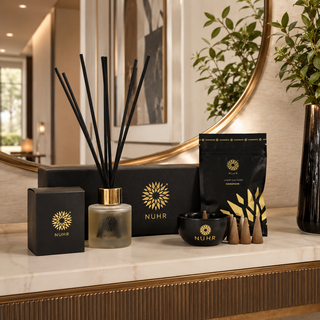 Coffret cadeau parfum d'intérieur Haramain avec diffuseur, cônes d'encens et brûleur avec option de parfum roll-on